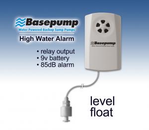 Basepump high water level alarm